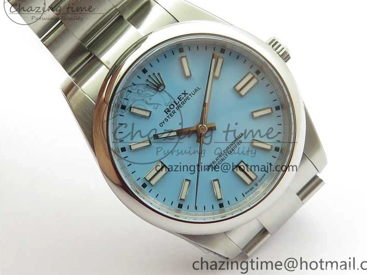 0514 Classic Oyster Perpetual 41mm 124300 ROF 1:1 Best Edition 904L Steel Tiffany Blue Dial on SS Bracelet A 2670